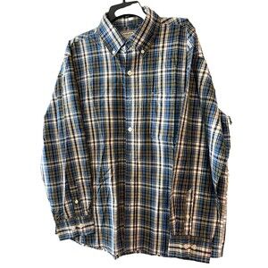 SCHMIDT Work Wear Men's Plaid Button Down Shirt Size XL